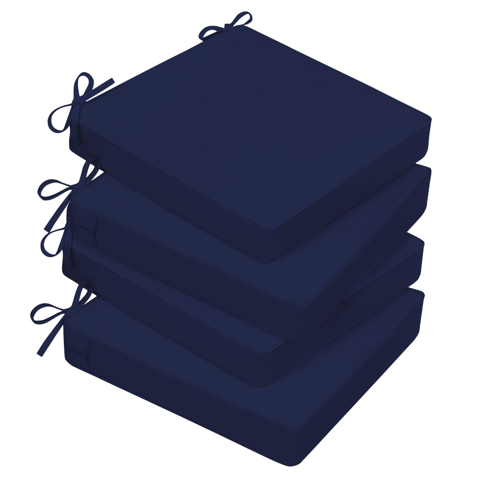 Basic Beyond outdoor chair cushions show a plush 3 inch thickness for soft, supportive seating.