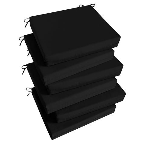 Basic Beyond outdoor chair cushions set of 6 in black for versatile patio seating.
