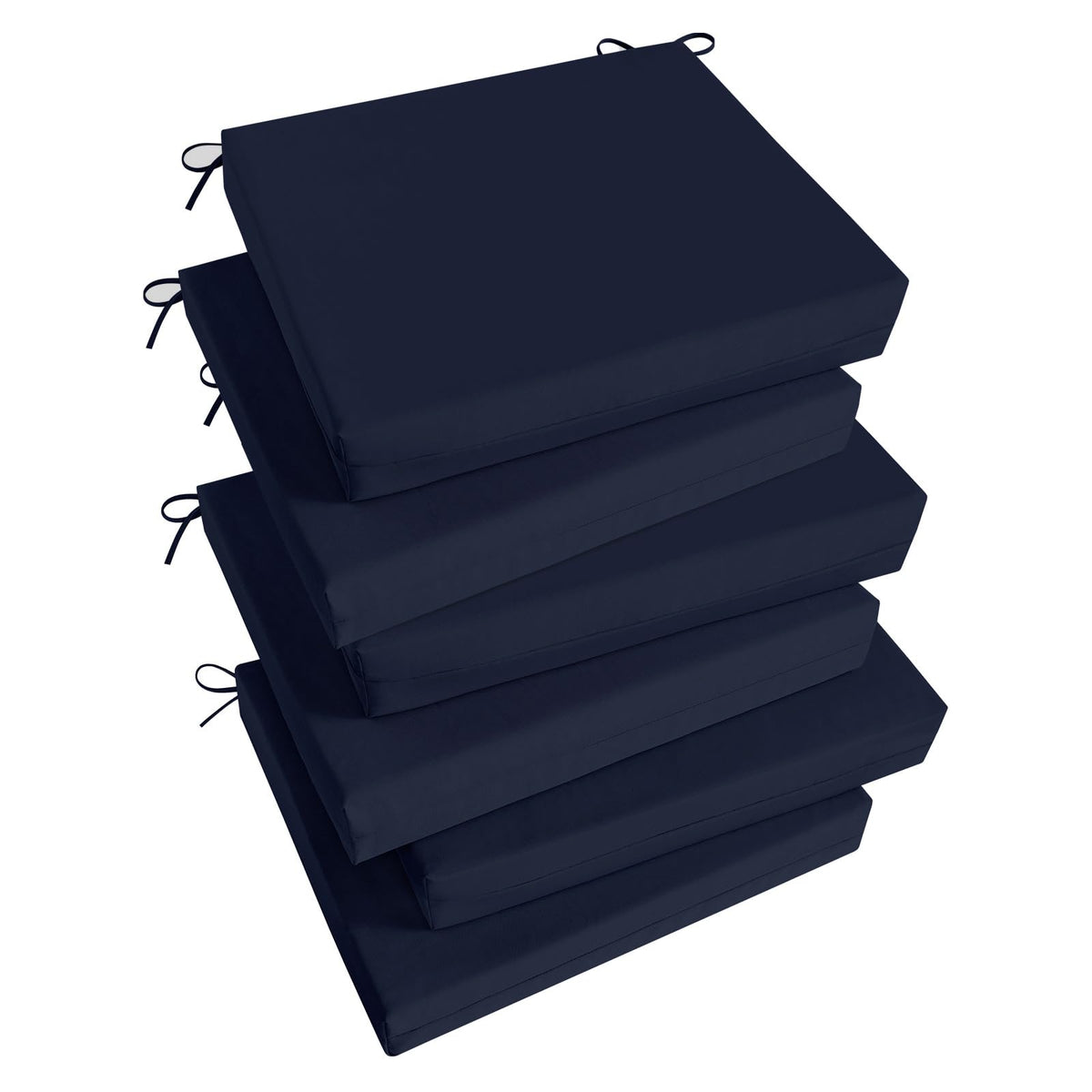 Basic Beyond outdoor chair cushions set of 6 navy with stabilizing straps for secure seating
