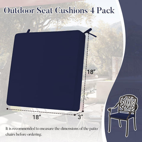 Basic Beyond navy cushions showing non-slip straps that keep cushions in place.