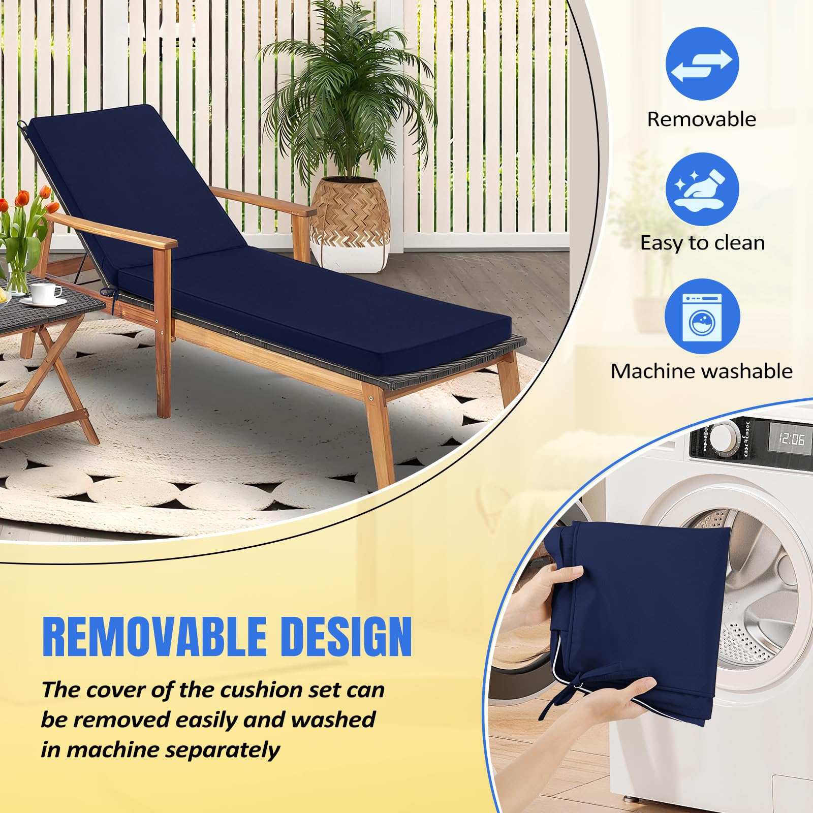 Basic Beyond removable cover with hidden zipper simplifies washing and maintenance