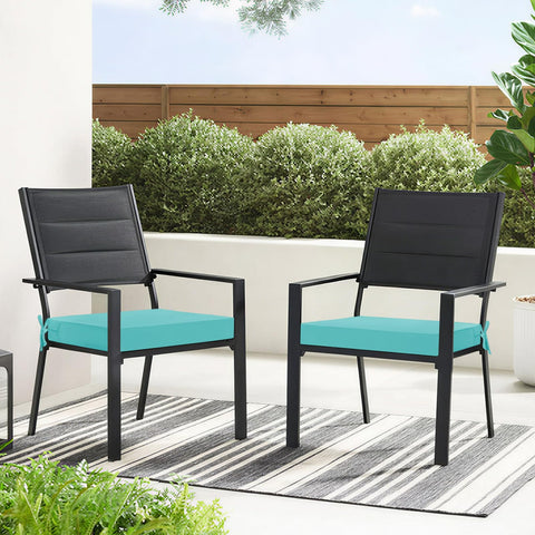 Square corner cushions sized 19x19x3 inches for a modern look