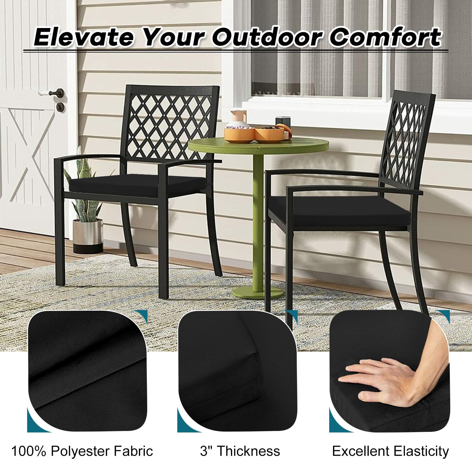 Basic Beyond cushions feature water resistant fabric for rain or shine.