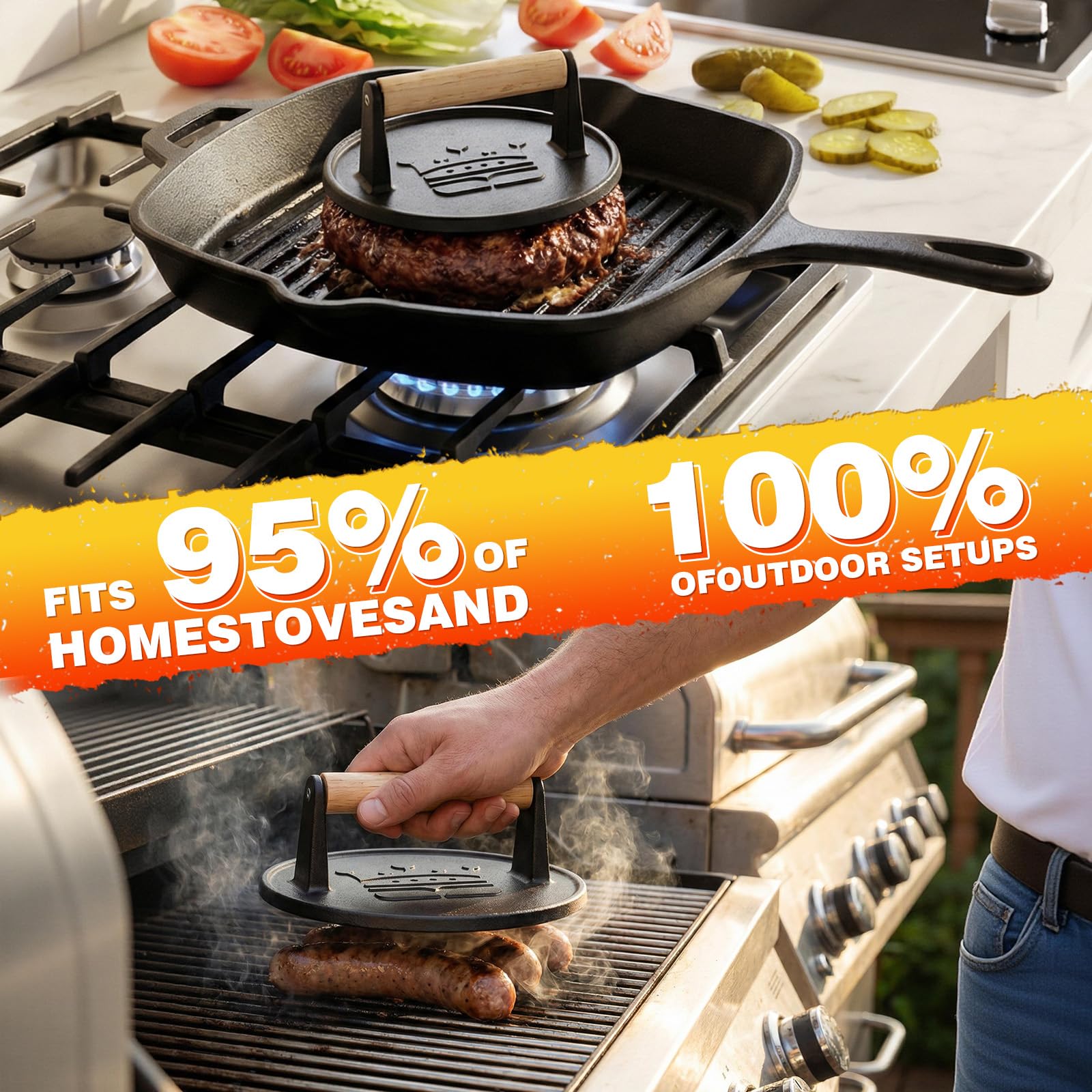 Basinel high-heat-capable press for faster browning and crisp crusts.