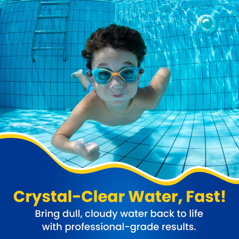 Bastion Pool Clarifier bottle with label and usage instructions
