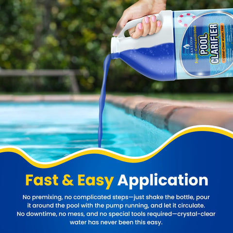 Side view of Bastion Pool Clarifier bottle for easy dosing