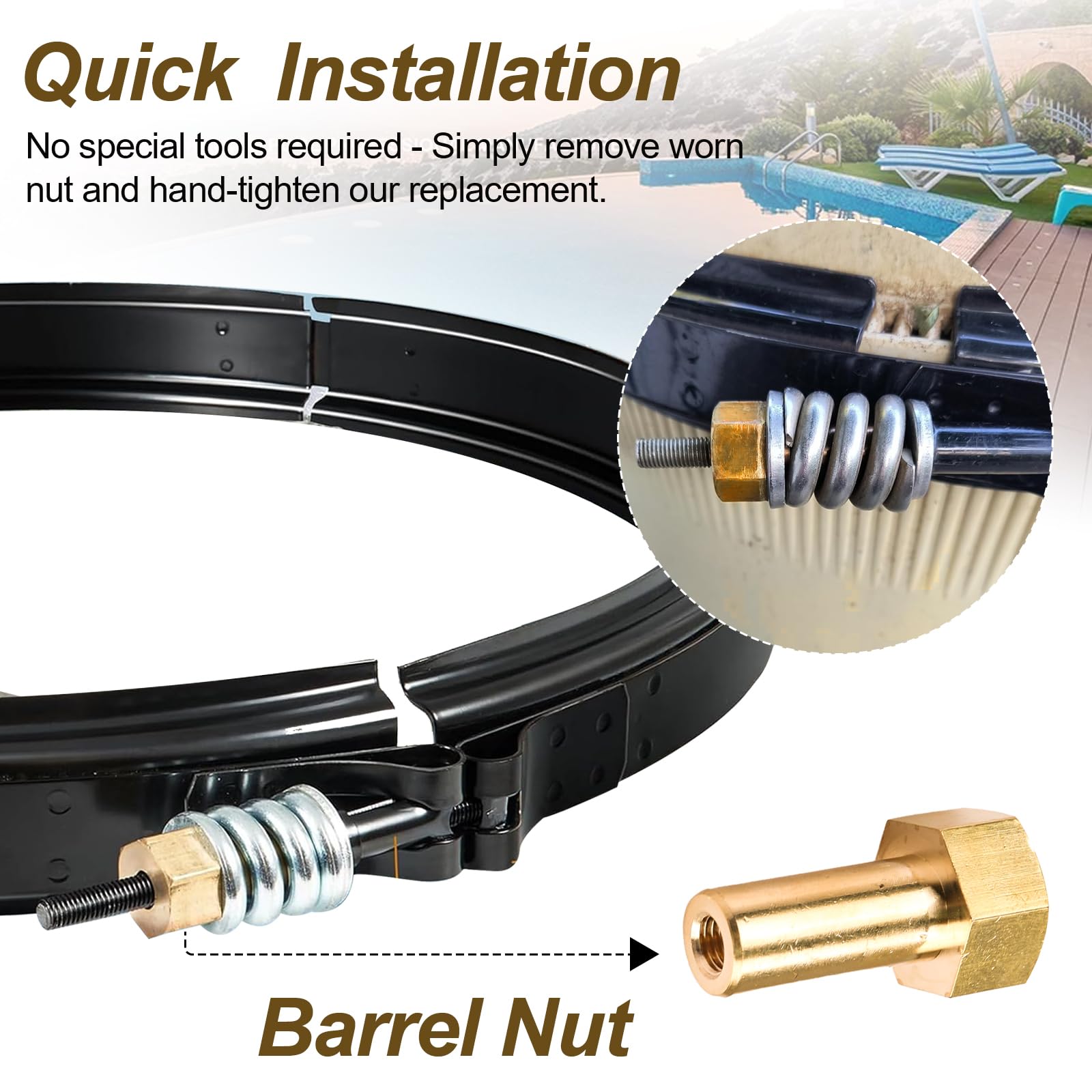 Batator spring barrel nut replacement keeps filter assembly secure