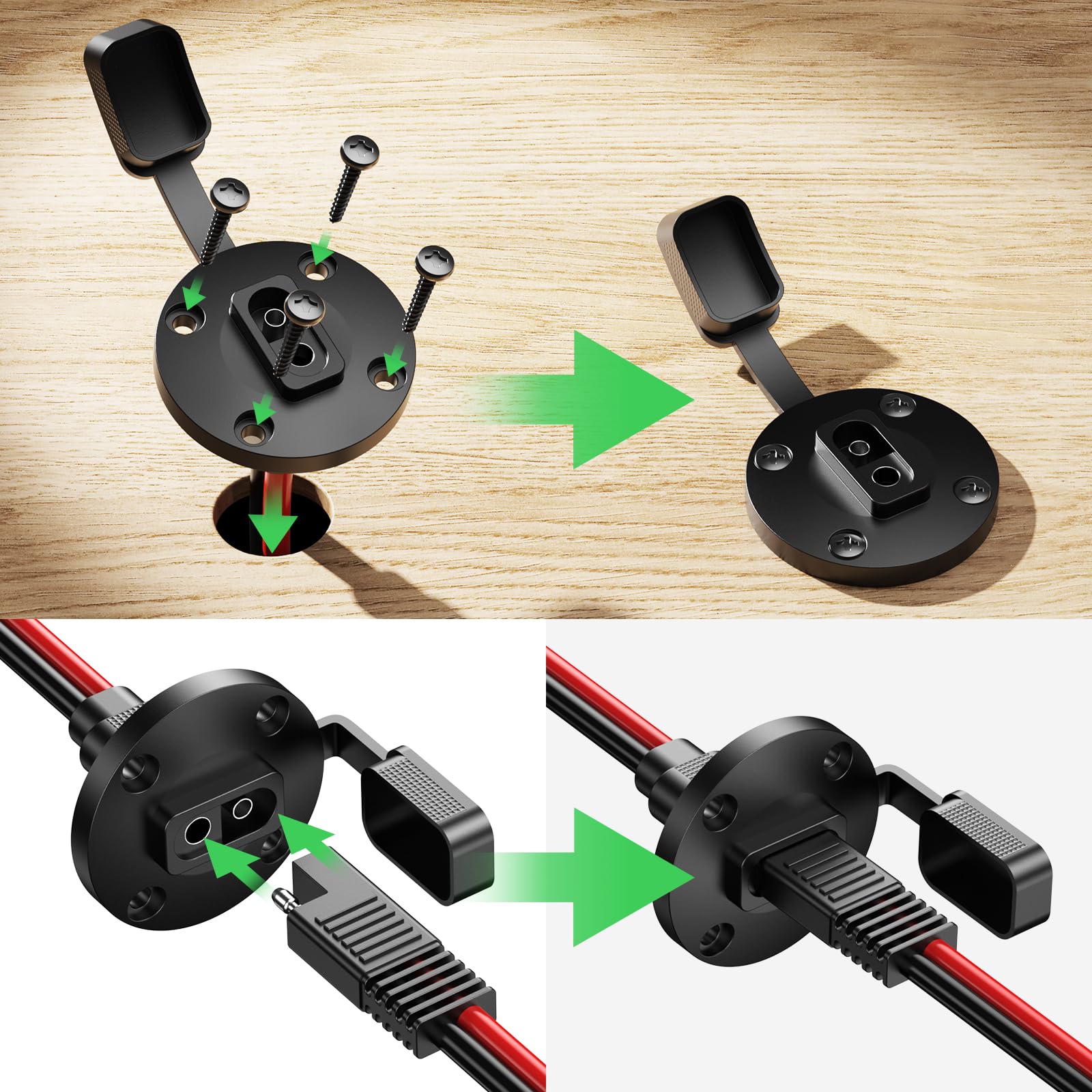 Bateria Power compatibility with solar generators and marine or outdoor vehicles.