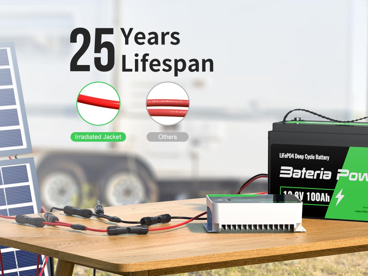 Bateria Power double seal waterproof design protects connections in rain and snow.