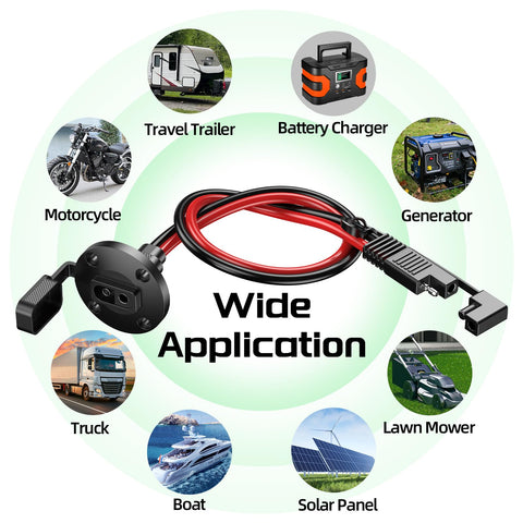 Bateria Power quick connect port ideal for off-grid setups and RV adventures.