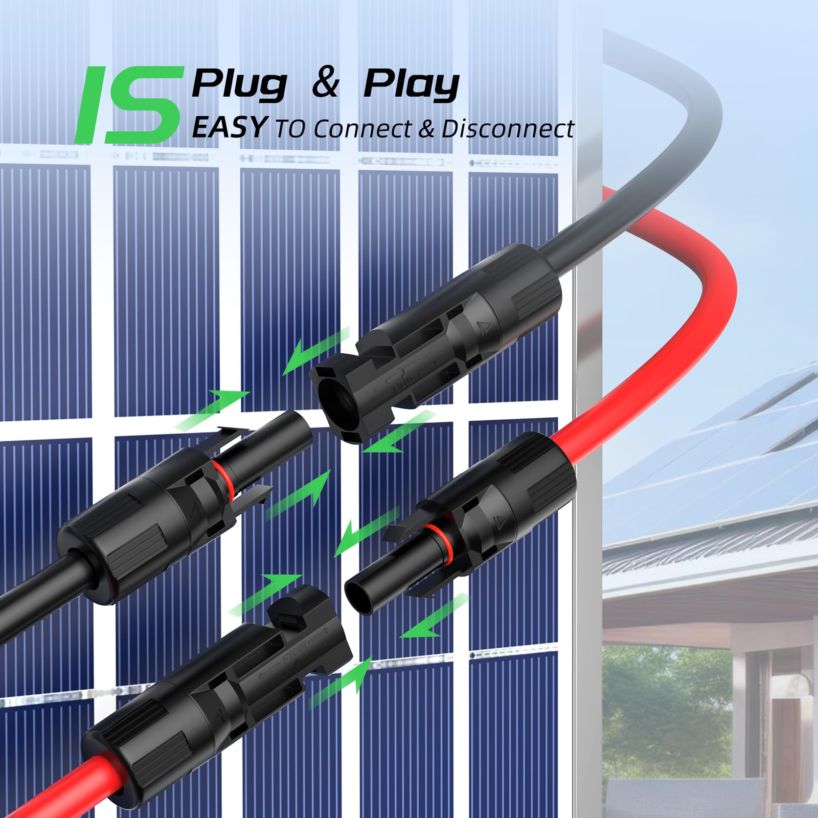 Bateria Power UV-resistant jacket protects cables from sun damage.