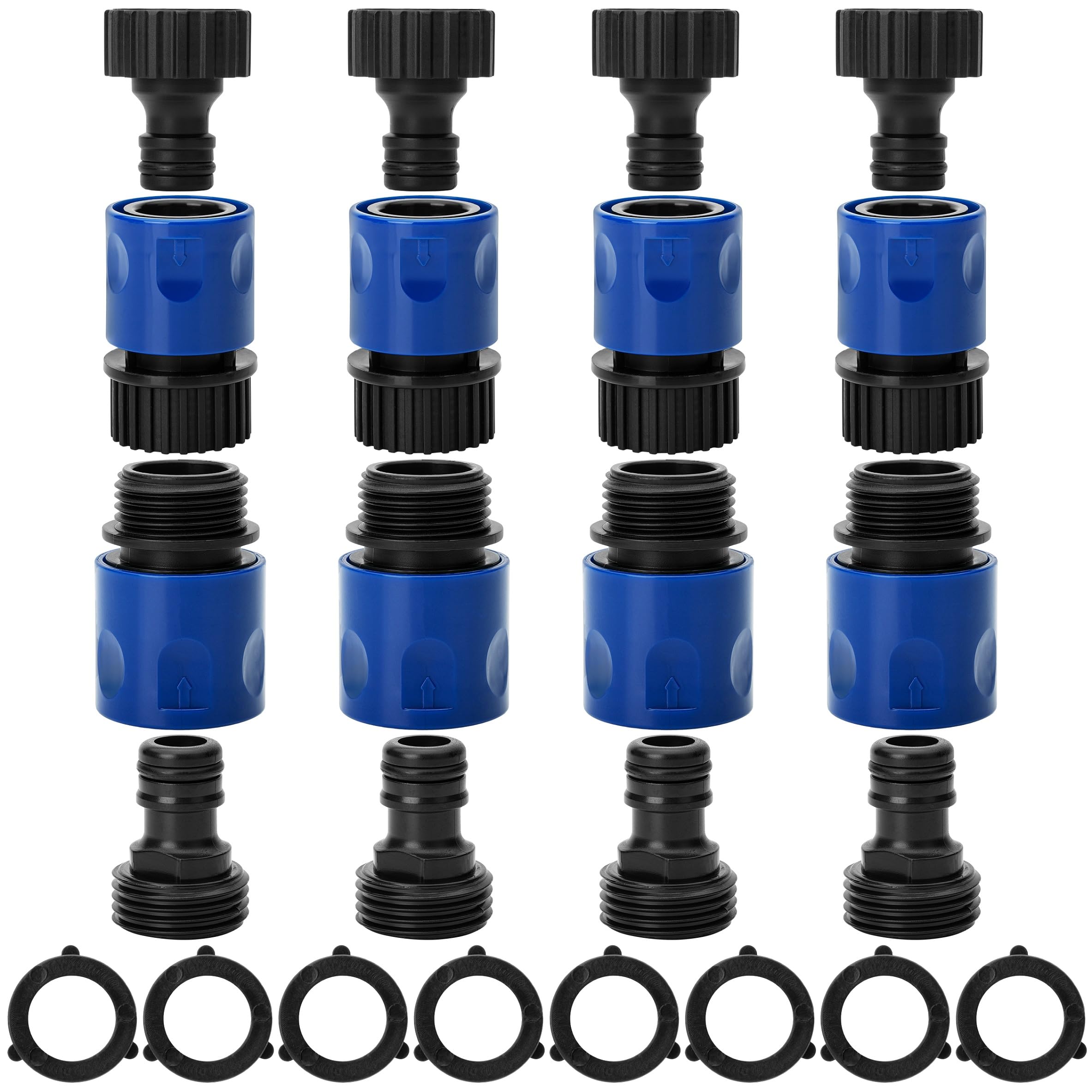 Bates Choice garden hose quick connectors set for fast, leak-free water connections.