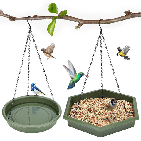 Bathth 2-in-1 XL hanging bird feeder for easy outdoor feeding.