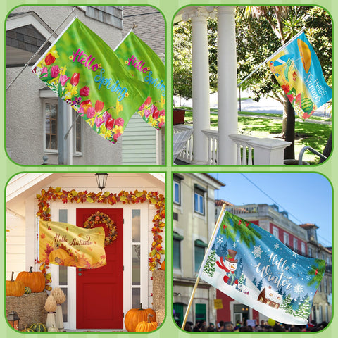 Batiyeer autumn leaves and pumpkin flag for cozy porch display