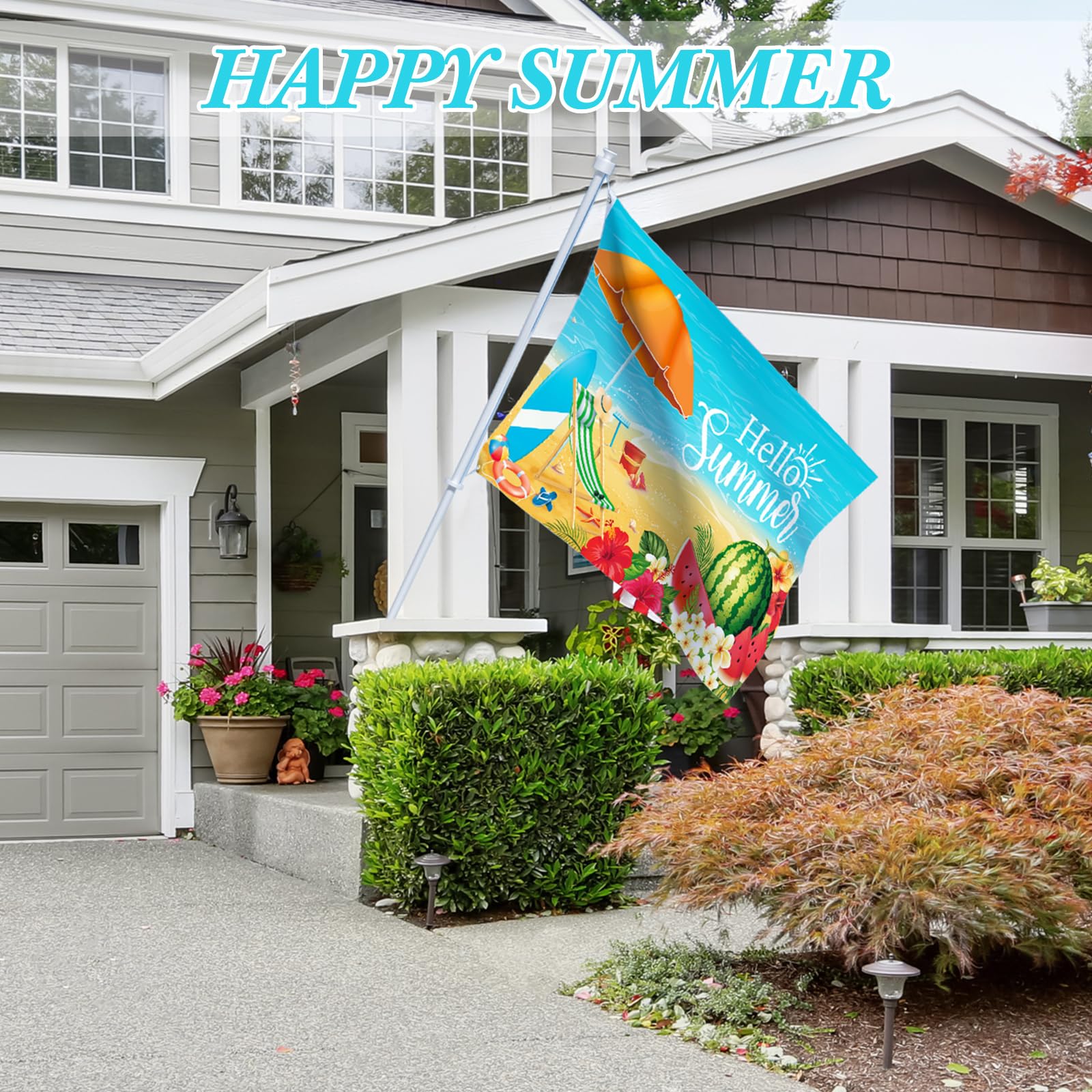 Batiyeer holiday pine snow flag for seasonal yard ambiance