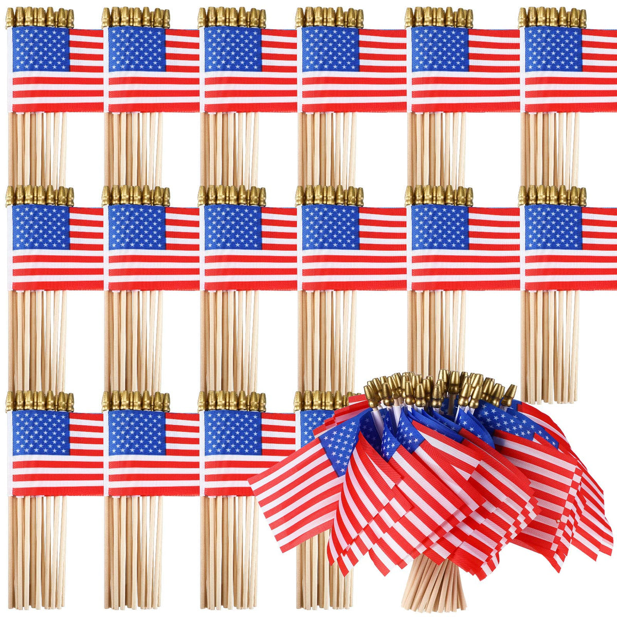 Batiyeer mini American flag 4x6 handheld for patriotic celebrations and parades.