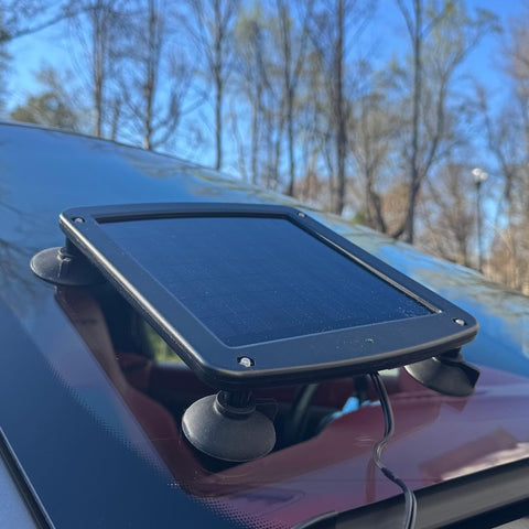 Battery Tender 021-1171 solar panel with suction cups for glass mounting.