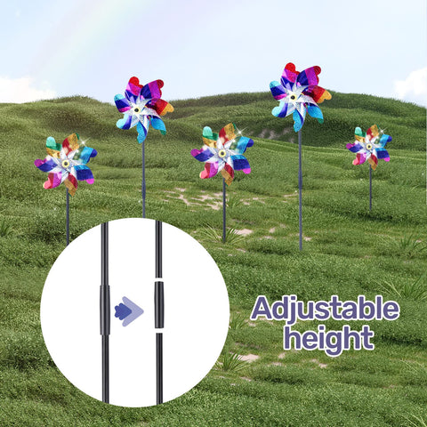 BATTIFE colorful pinwheels brighten landscapes across yard and garden.