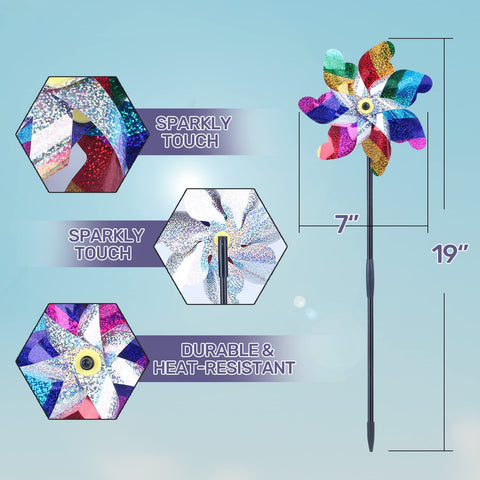 BATTIFE outdoor pinwheels for lawn and farm add color and motion.