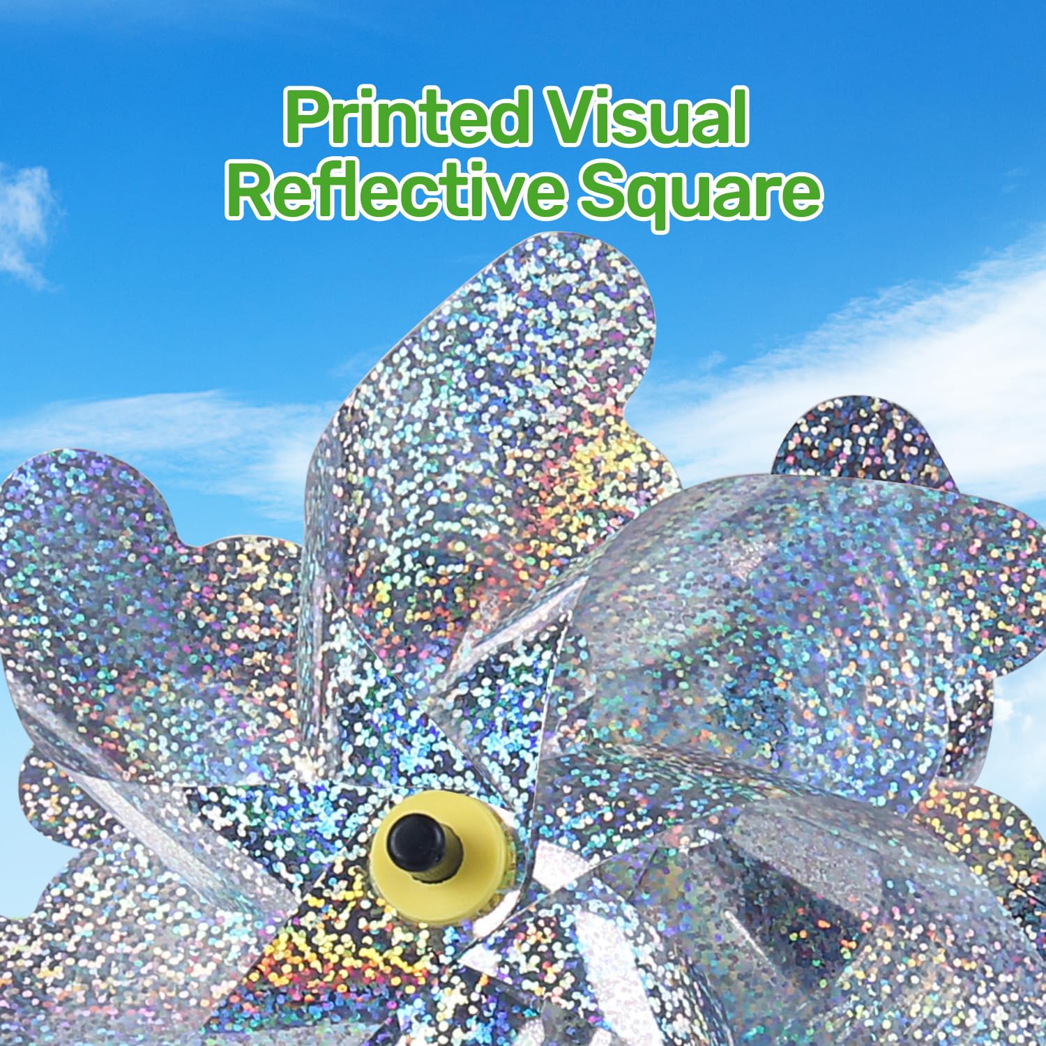 BATTIFE Reflective pinwheels on stakes enable quick setup and stable outdoor display.