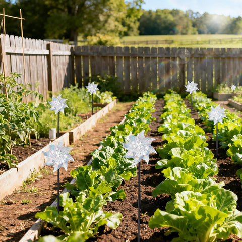 BATTIFE adjustable two-section stakes extend height for varied plantings.