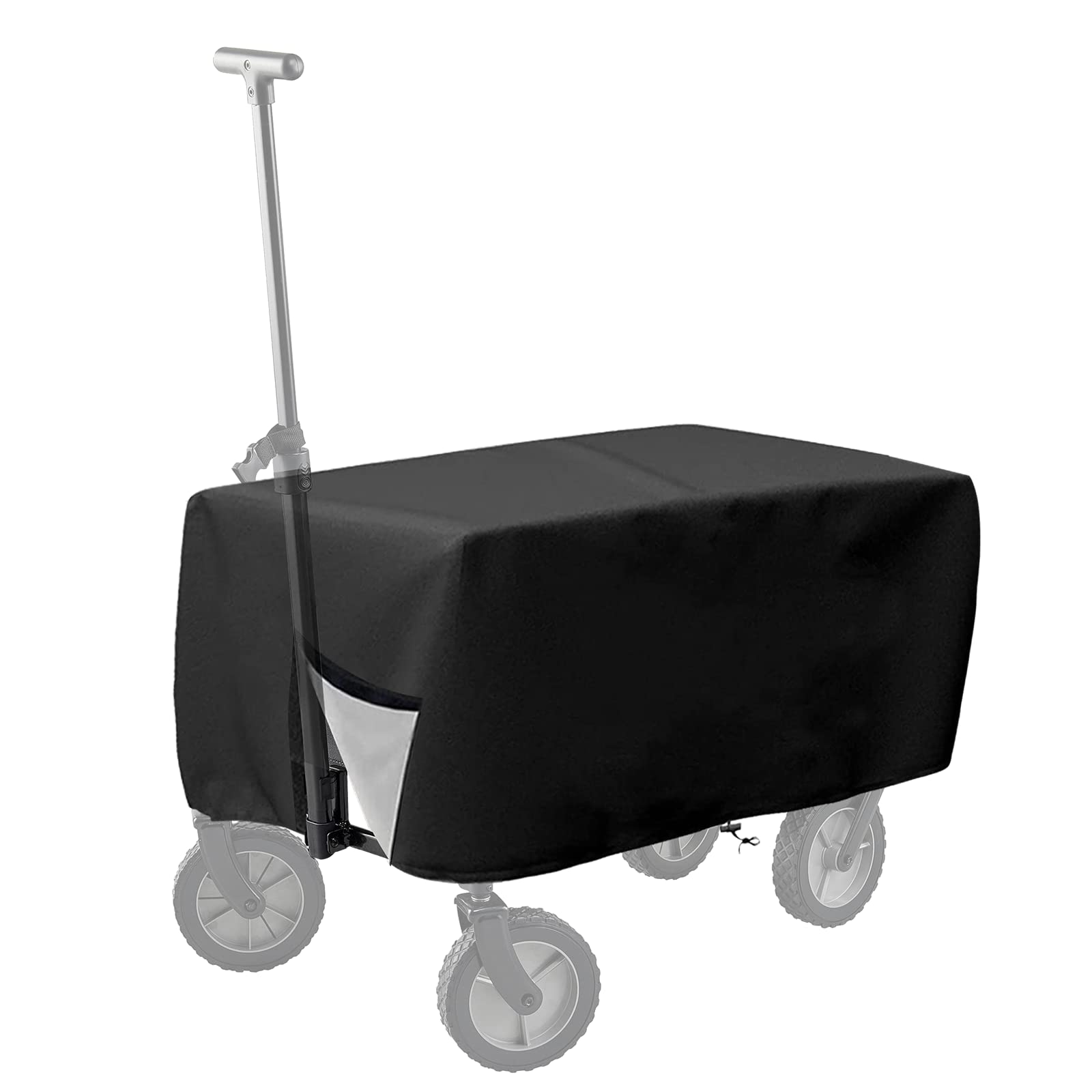 BATTIPAW side view shows weatherproof cover and snug fit for outdoor wagons