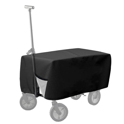 BATTIPAW side view shows weatherproof cover and snug fit for outdoor wagons
