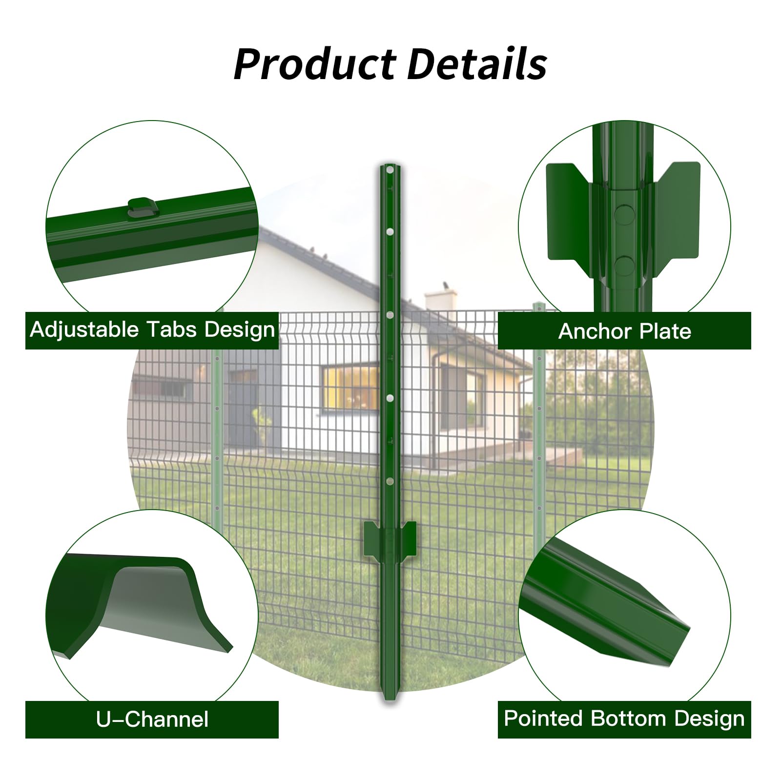 BAVNNRO powder coated fence post resists rust and weathering