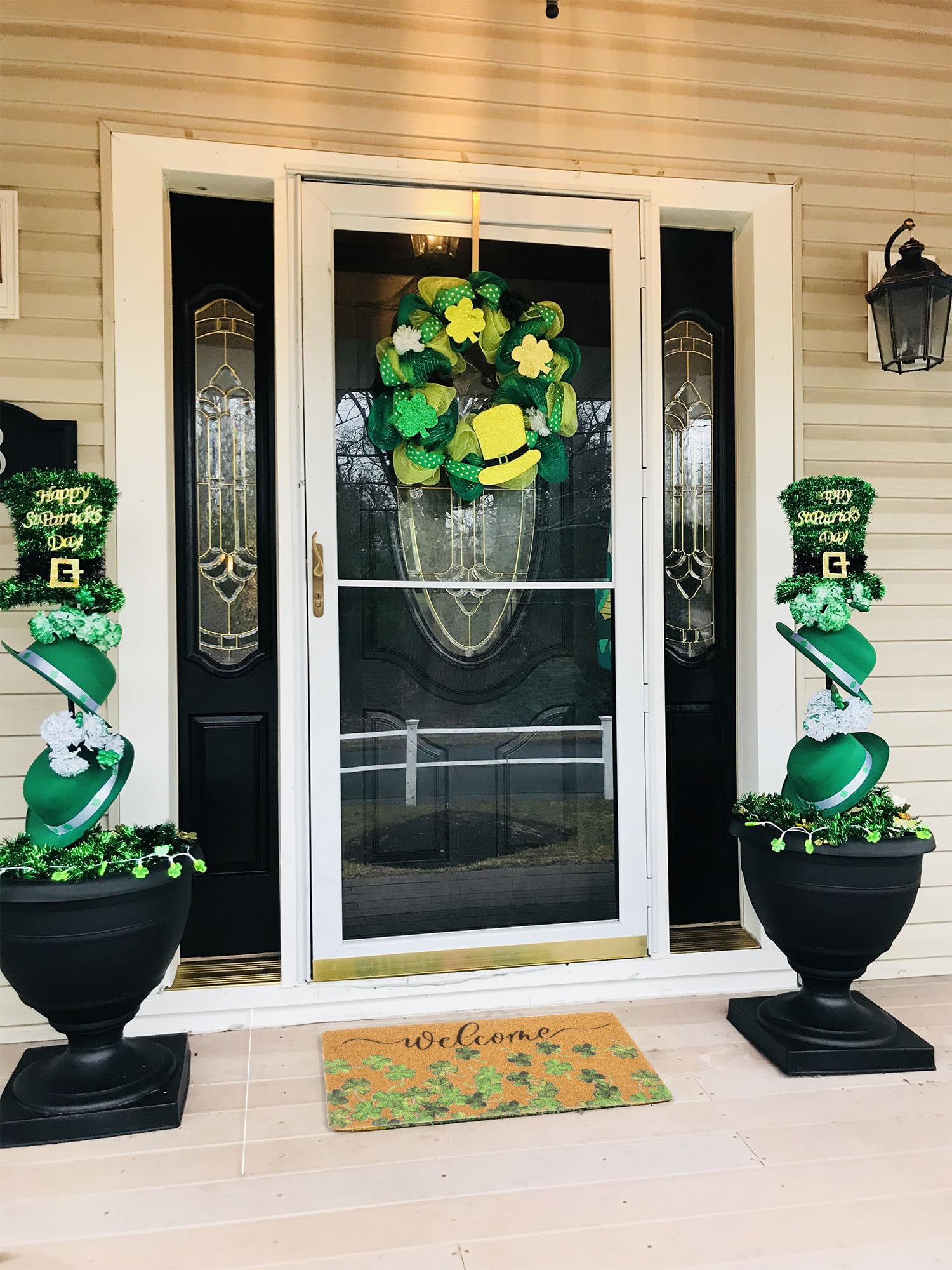 Bawnhaw decorative front door mat adds seasonal charm and curb appeal.