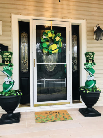 Bawnhaw decorative front door mat adds seasonal charm and curb appeal.