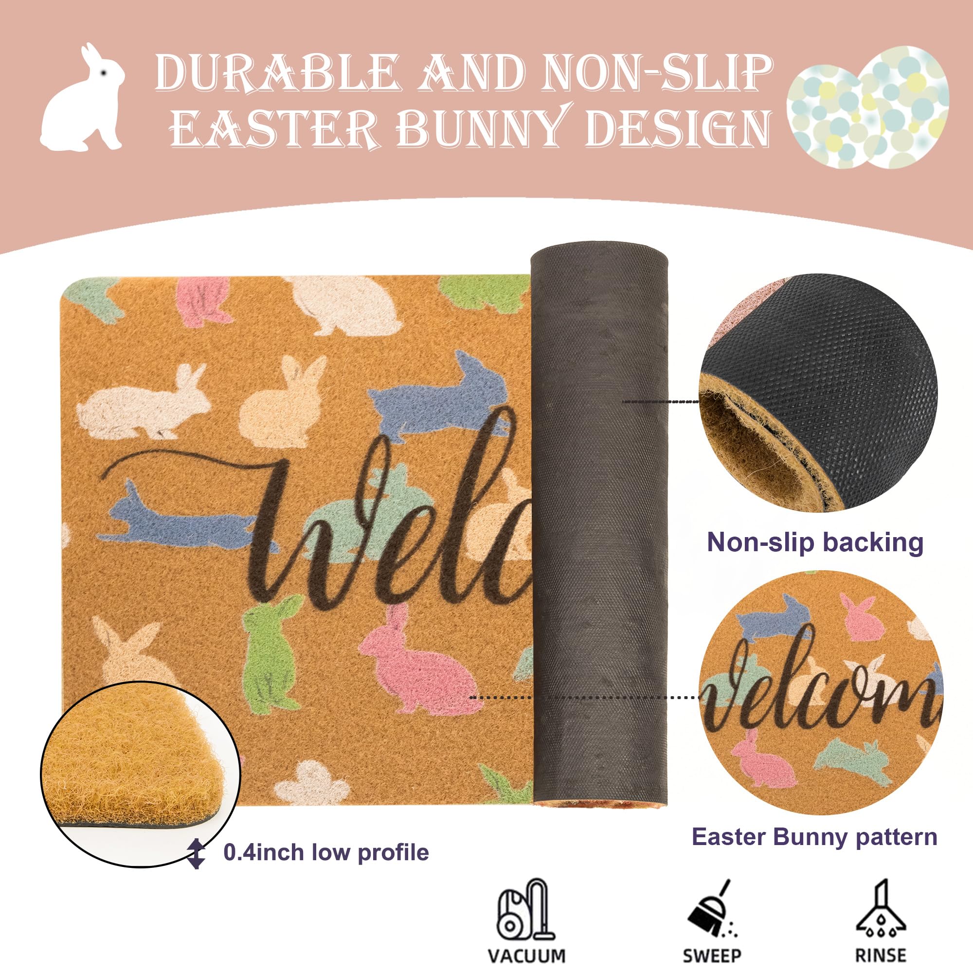 Dirt-trapping entryway mat helps maintain a cleaner doorway in high-traffic areas.