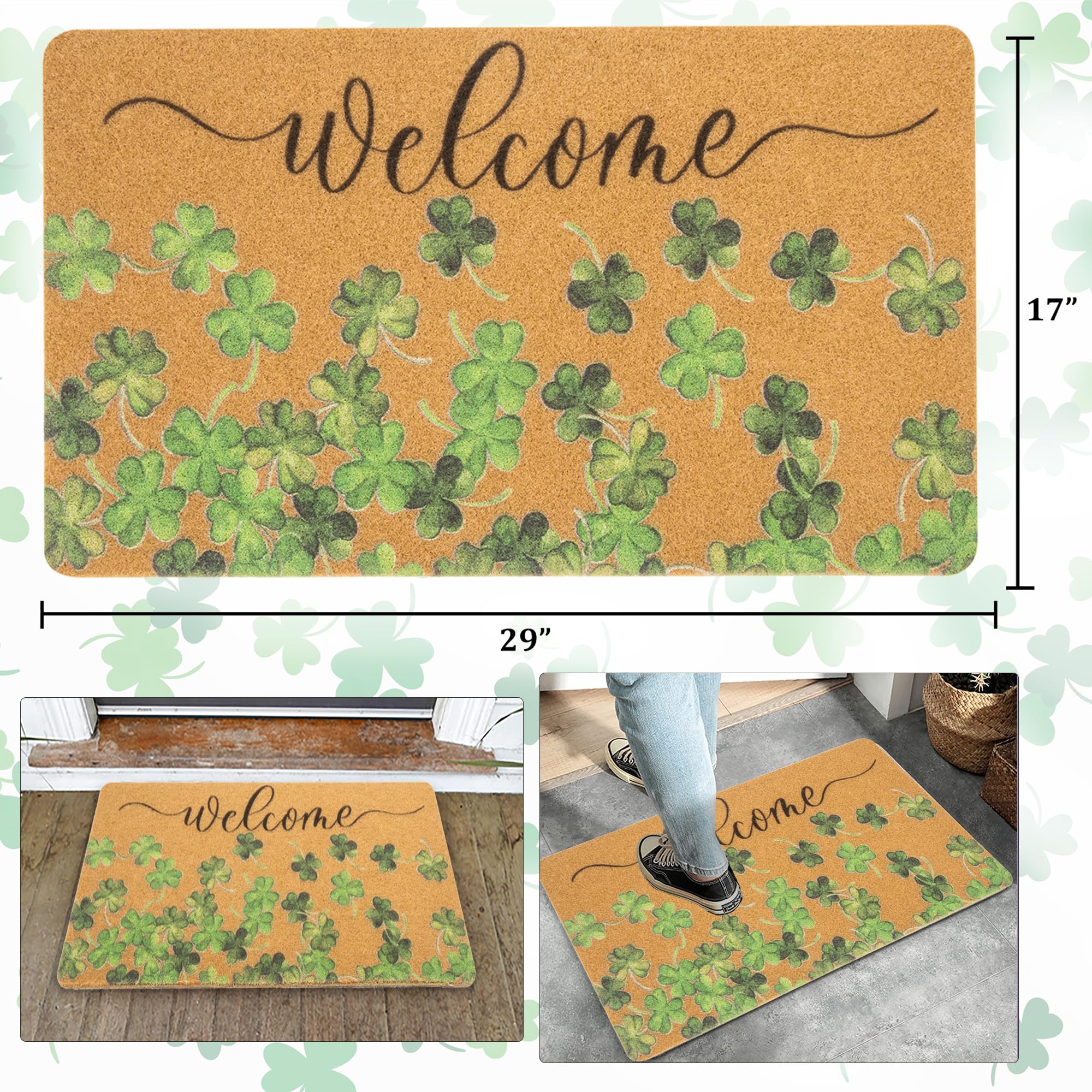 Bawnhaw faux-coir texture doormat with rubber backing for slip resistance.