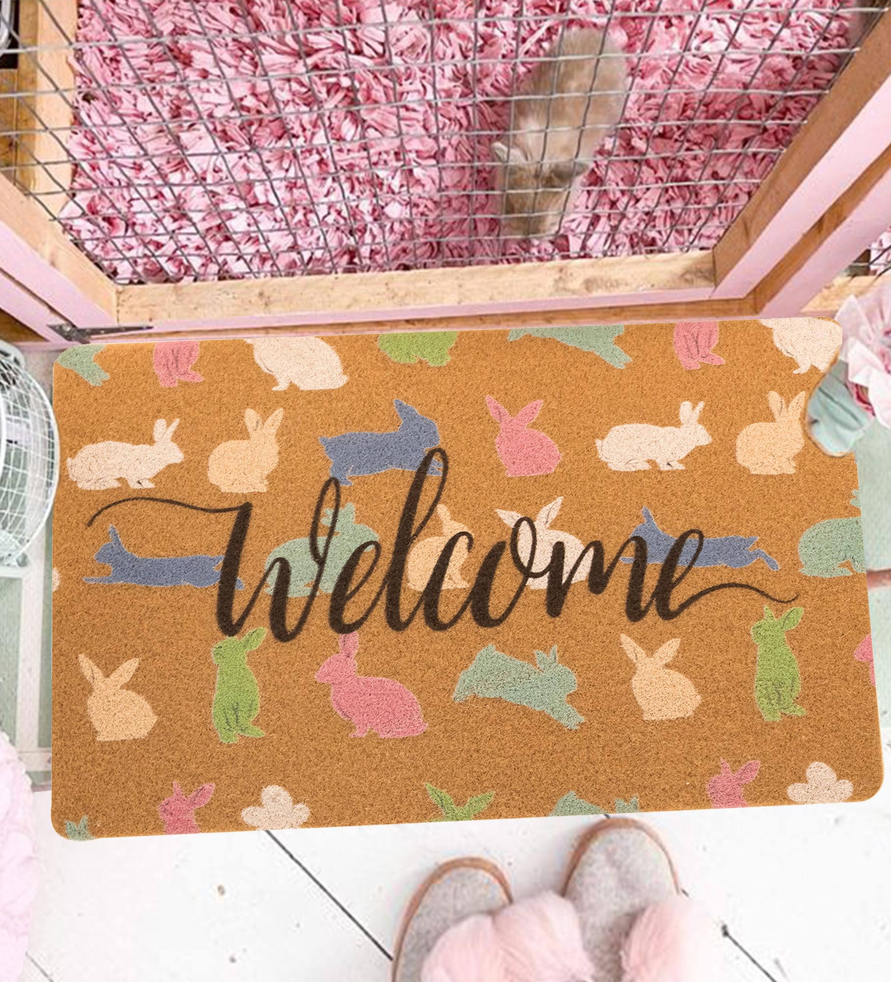 Bawnhaw outdoor doormat with rubber backing for slip resistance and weather durability.