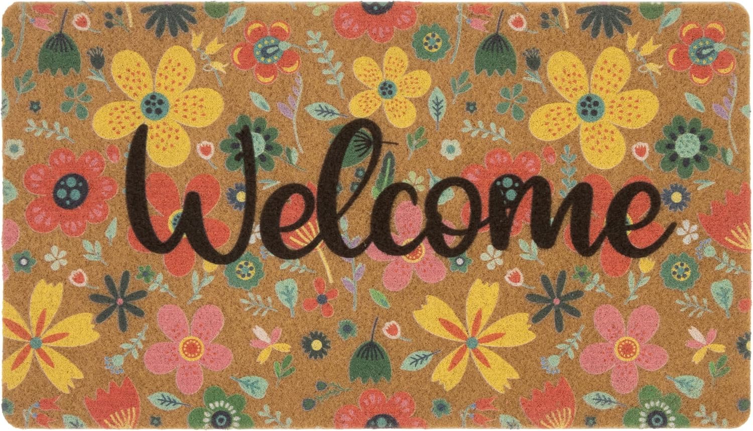 Bawnhaw spring floral welcome mat at the front door, boosts curb appeal and dirt trapping.