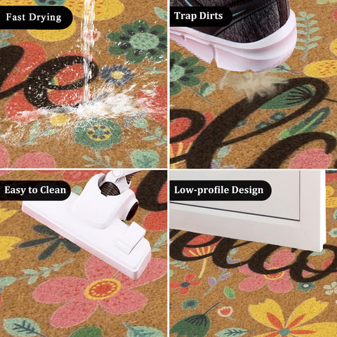 Bawnhaw washable outdoor mat is hose-cleanable and quick-drying.