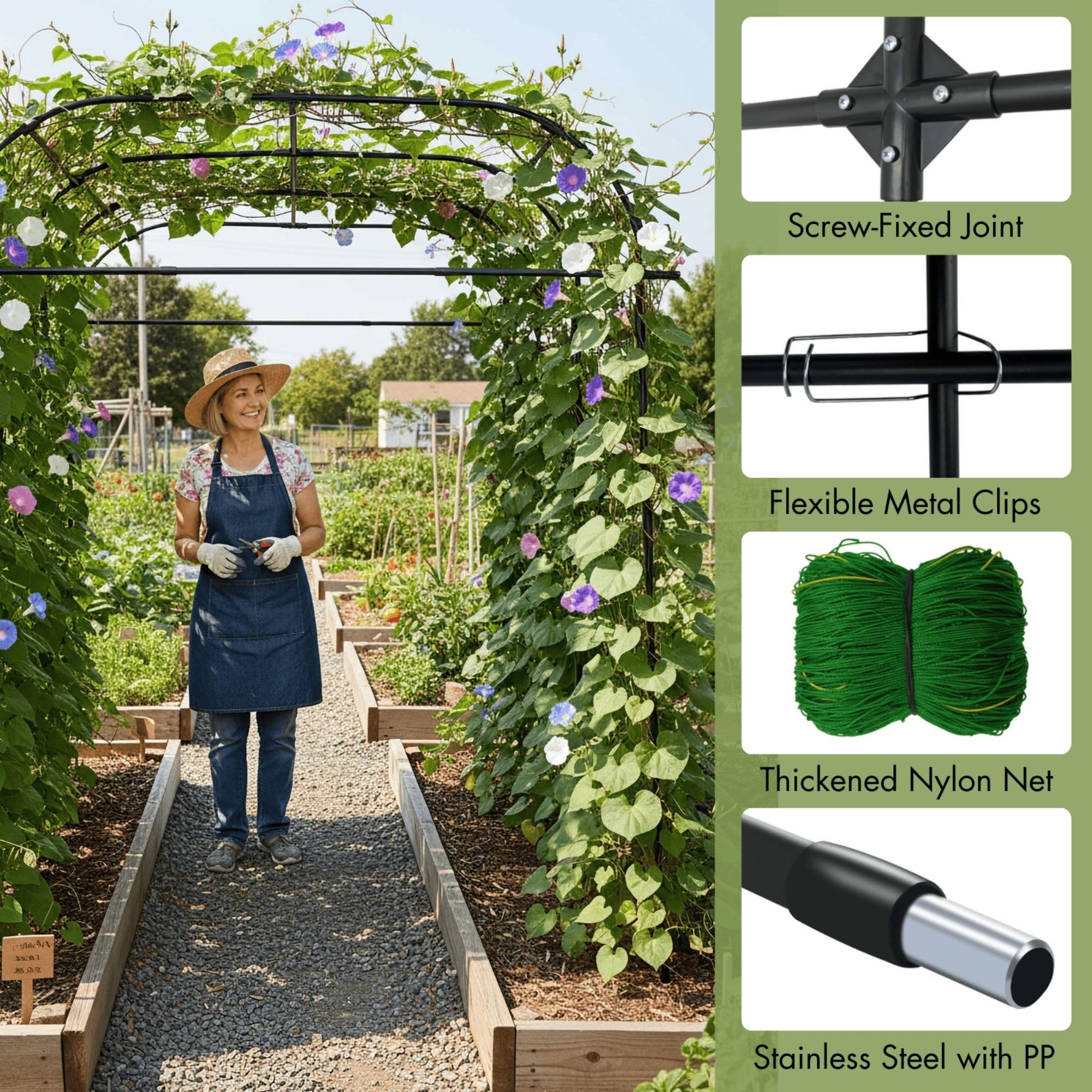 BAXAM easy-assembly garden trellis arch ready for 1–2 people setup