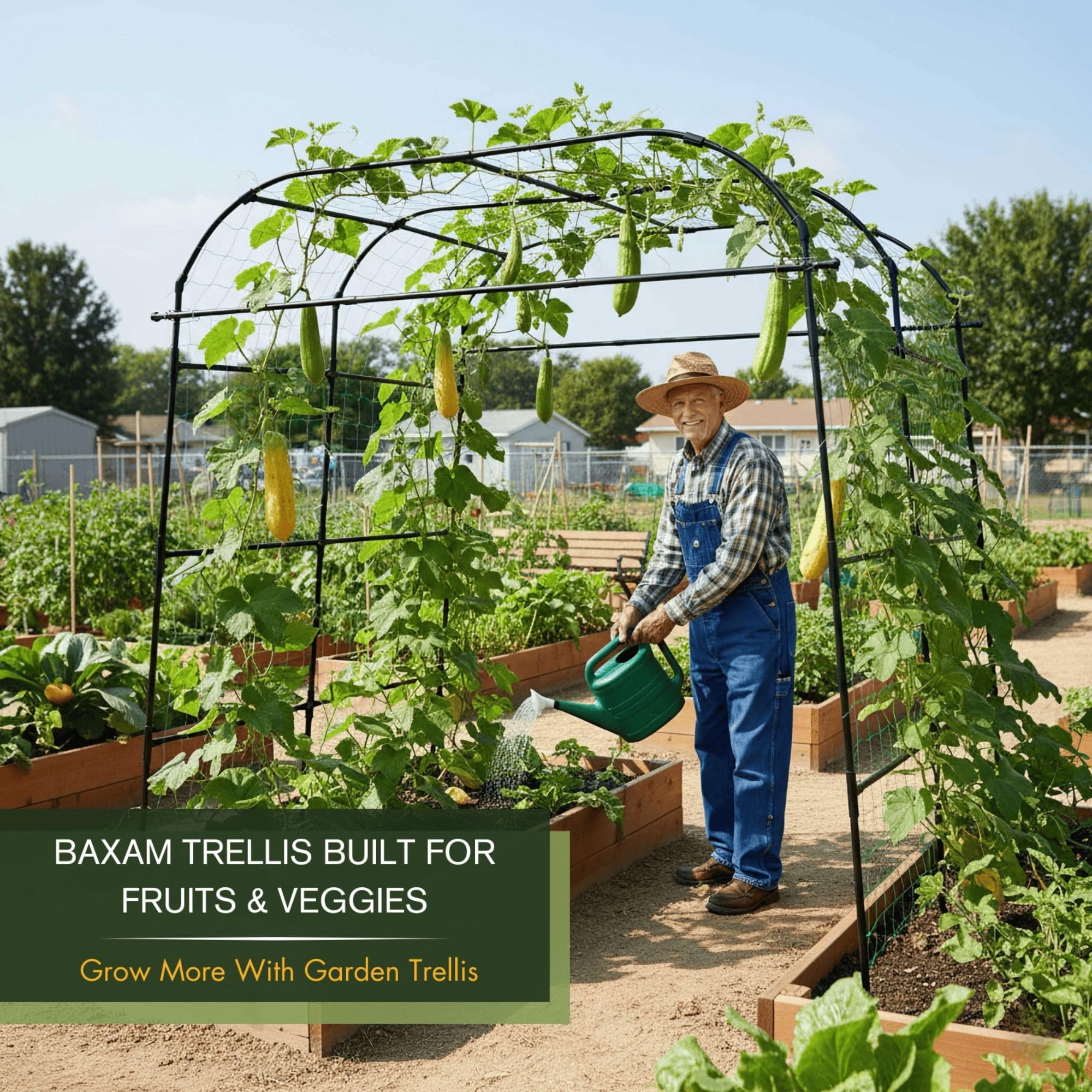 BAXAM extra-tall garden arch archway offering ample climbing space and walk-through area