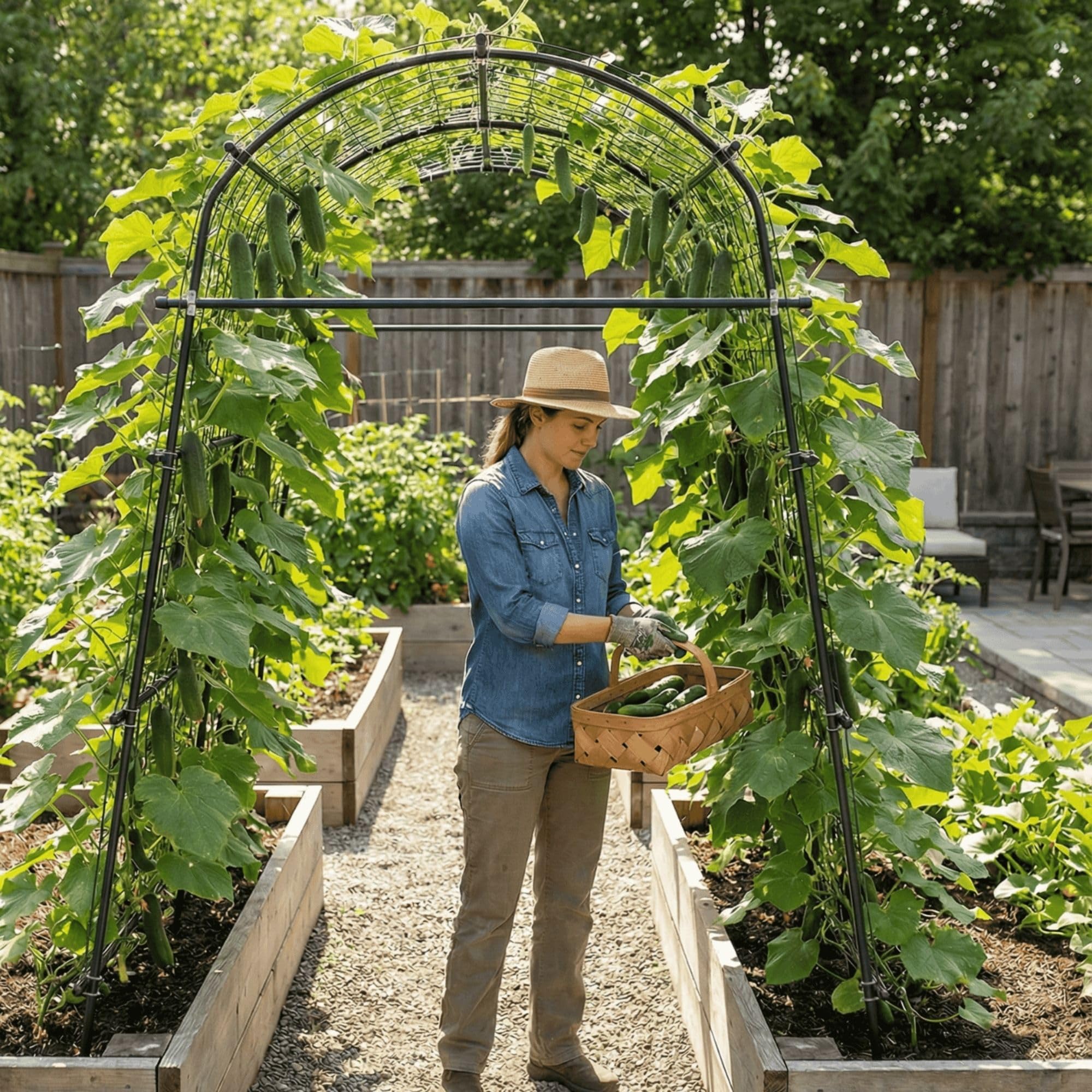 BAXAM garden arch elevates pathways and beds with a clean, structured outdoor feature.