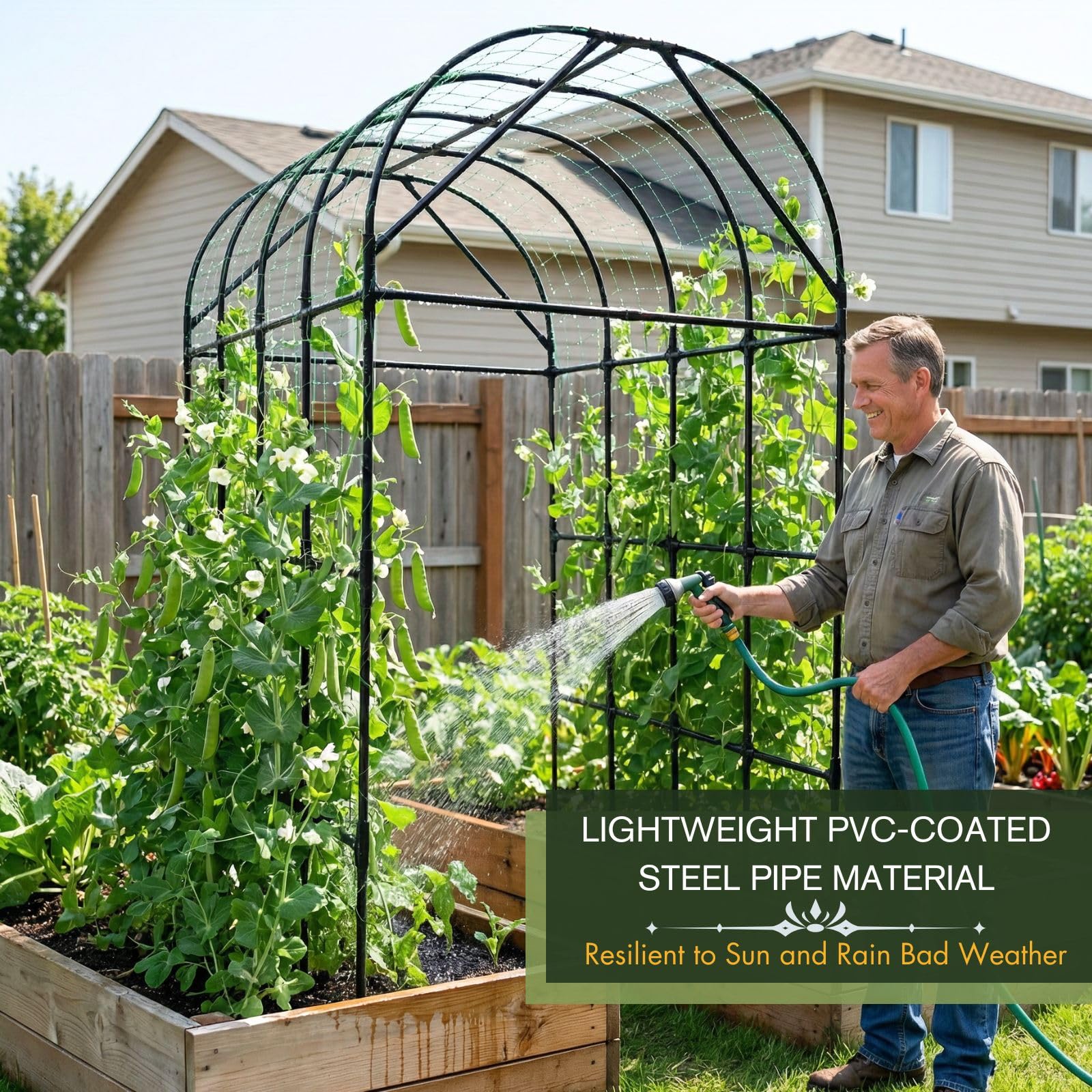 BAXAM plastic-coated steel arch construction ready for outdoor weather