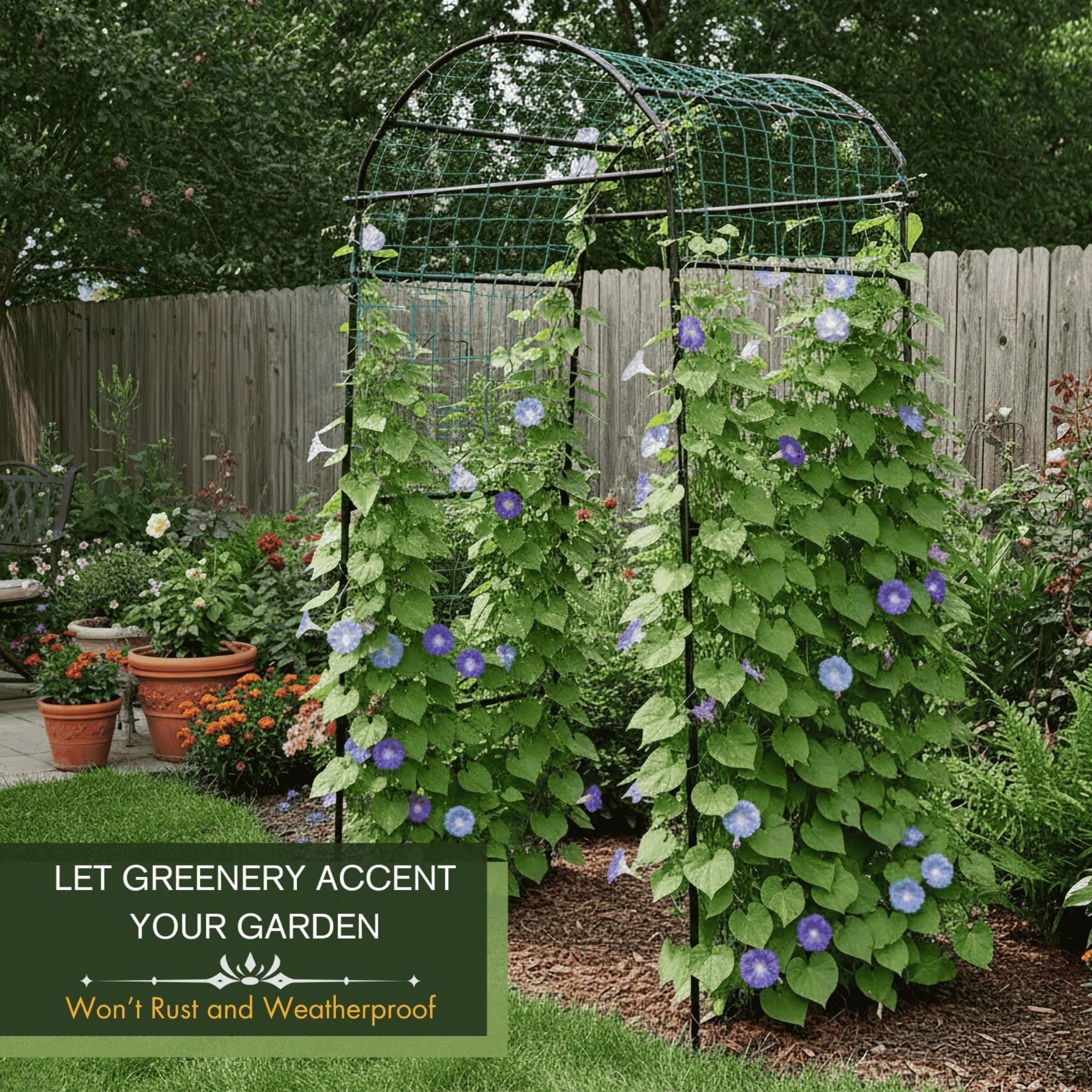 BAXAM stainless steel trellis detail highlighting durable construction for outdoor use