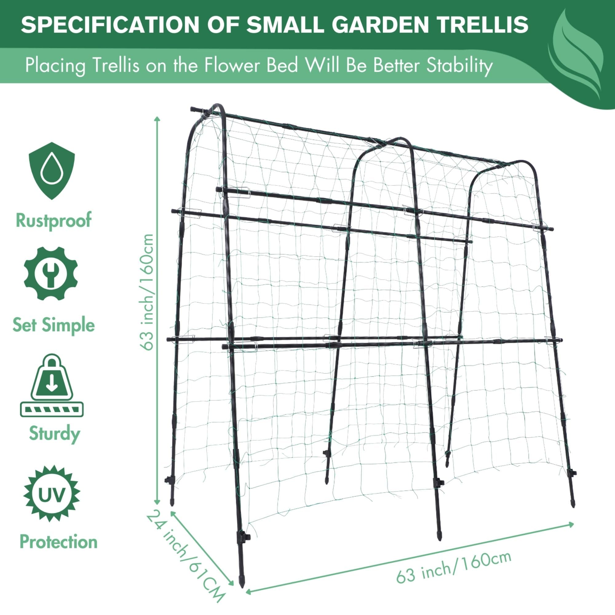BAXAM vertical raised garden trellis helps maximize space and sun exposure