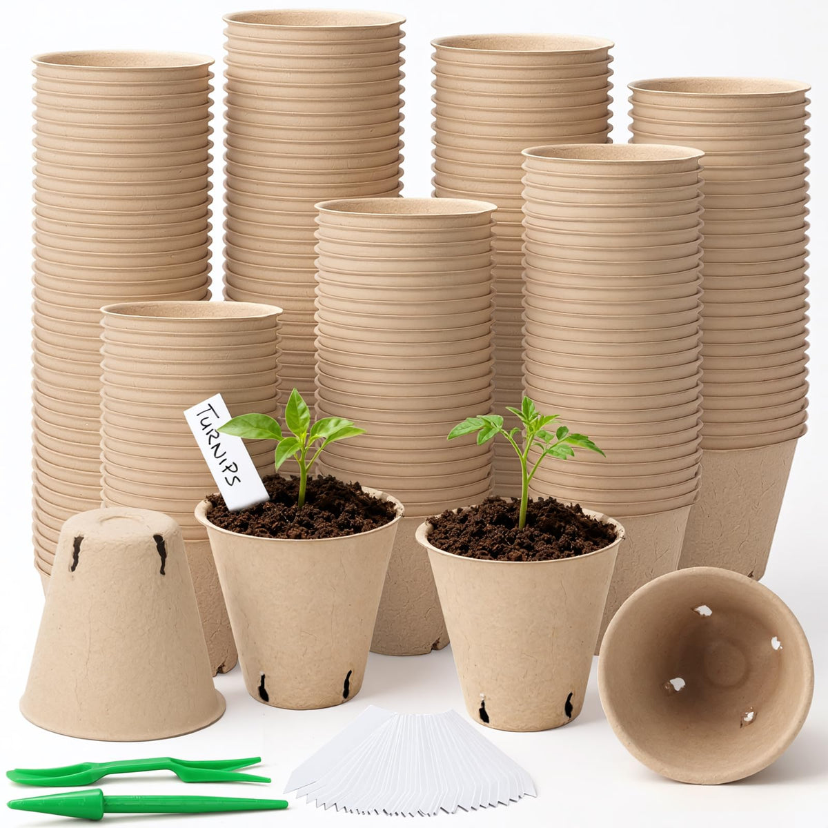 Baxrou 120-pack peat pots for germination and easy soil transplant.