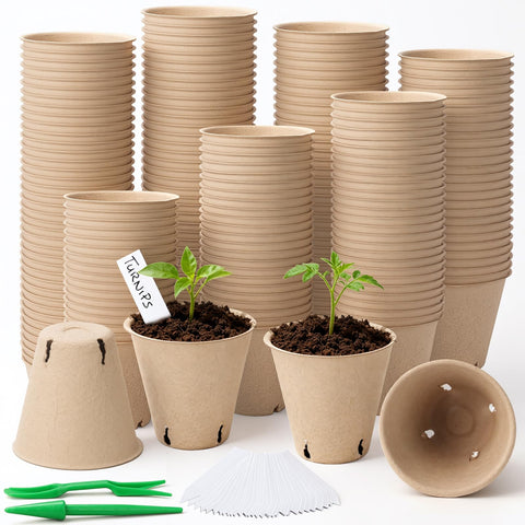 Baxrou 120-pack peat pots for germination and easy soil transplant.