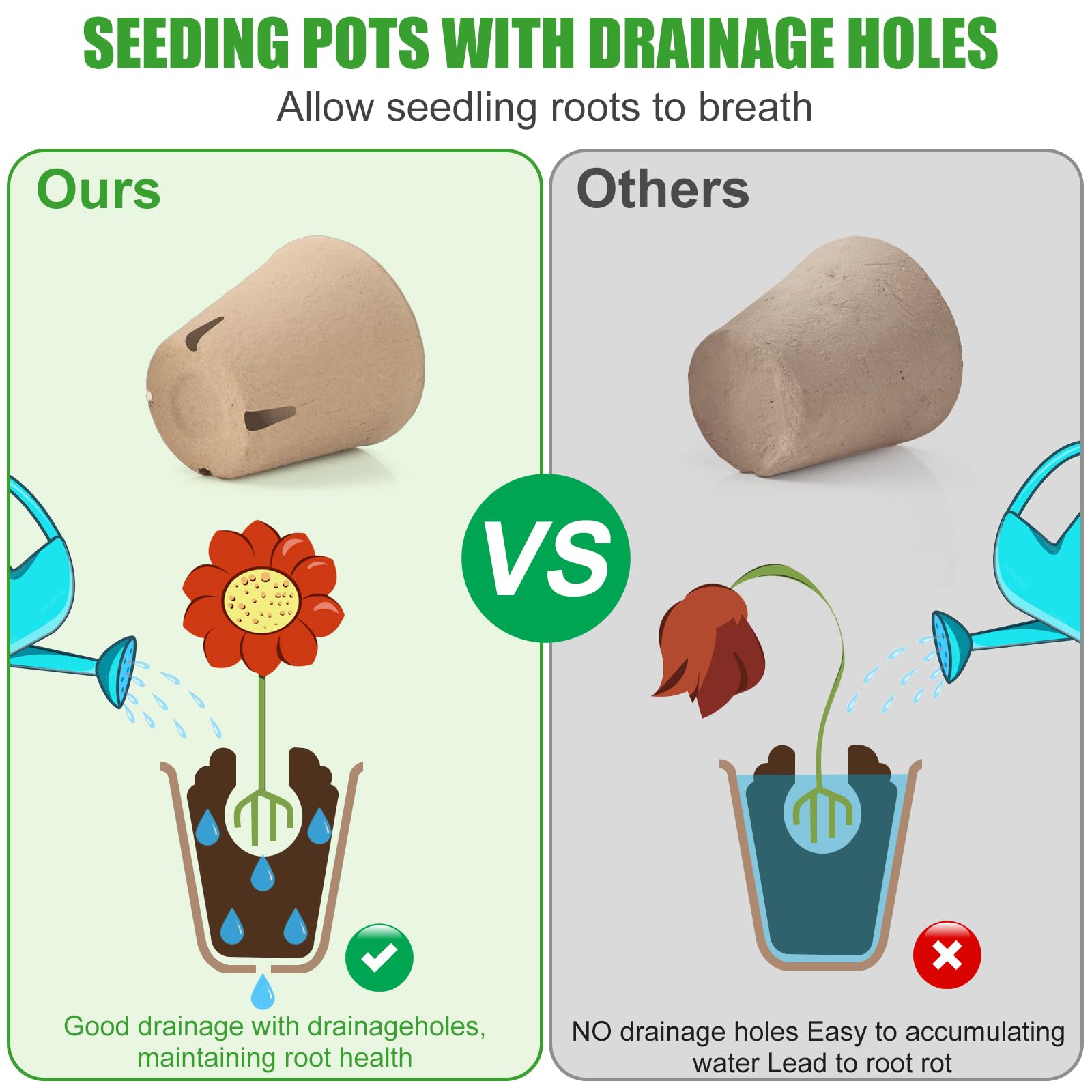 Baxrou drainage holes prevent waterlogging and support healthy roots.