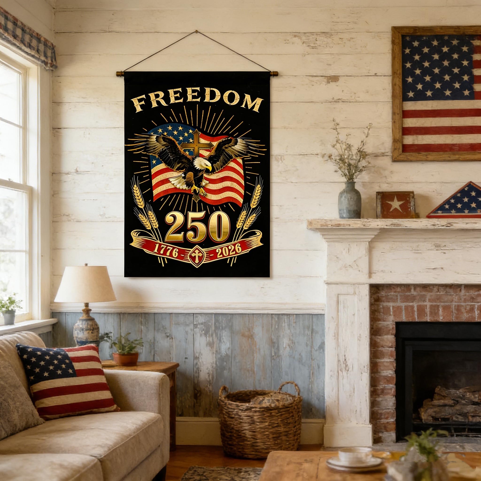 Baydiibao thick burlap flag withstands outdoor weather.
