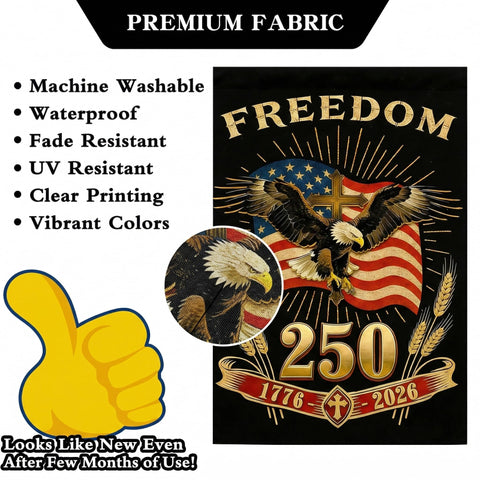 Baydiibao weather-resistant outdoor flag with burlap material.