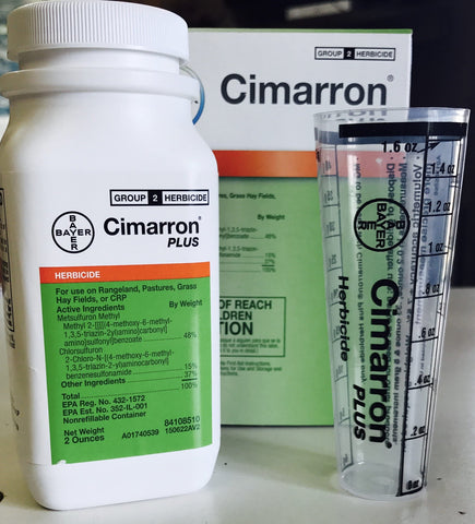 Bayer Cimarron Plus pasture field application targets broadleaf weeds effectively