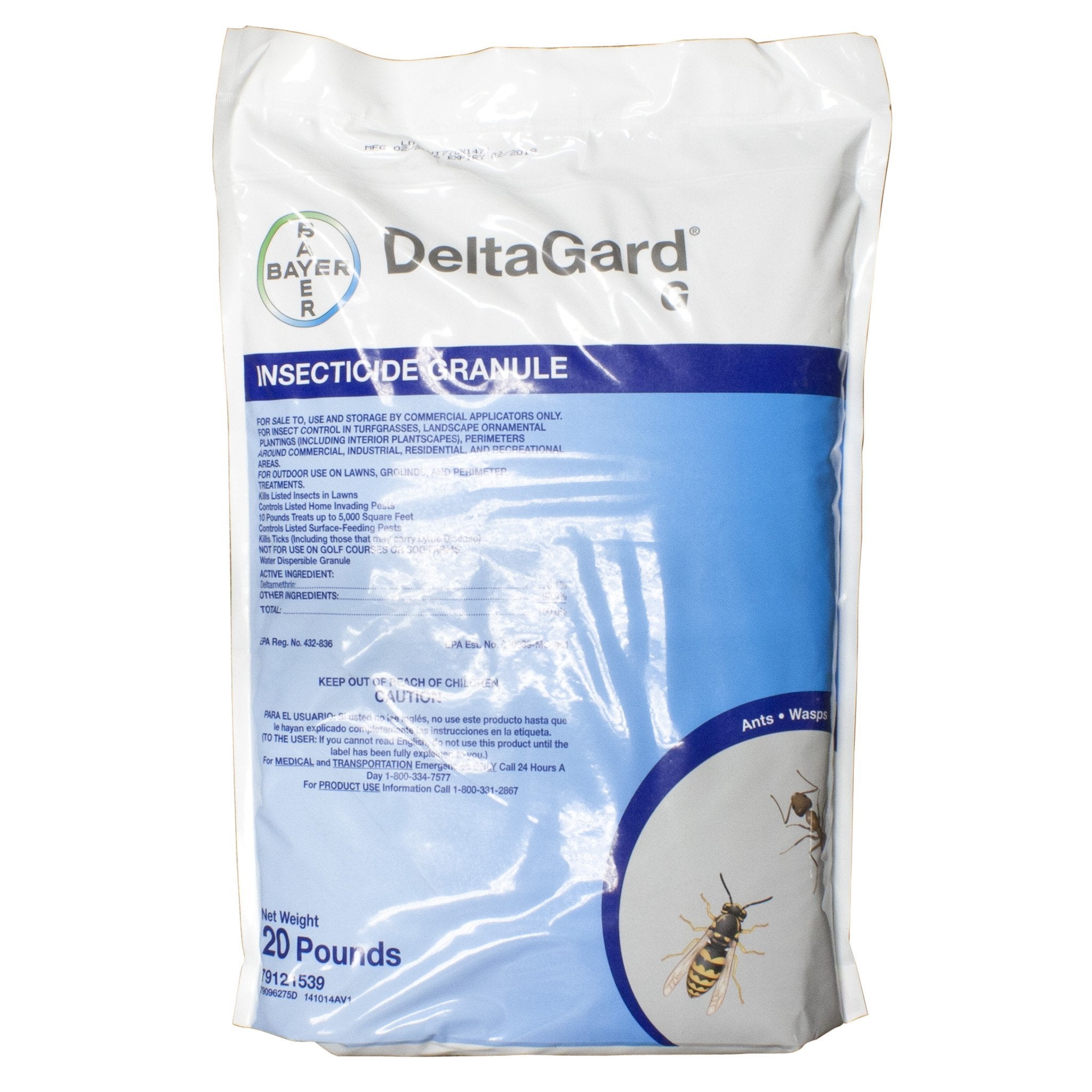 Bayer DeltaGard Granules for lawn pest control and perimeter protection.