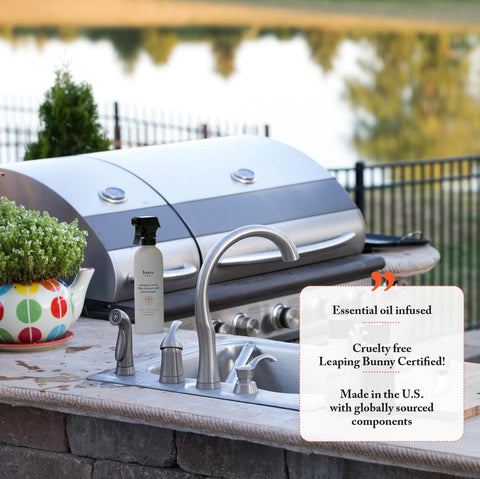 Bayes stainless steel BBQ outdoor kitchen ready image emphasizes long-lasting protection.