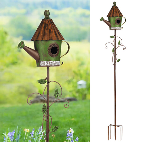 BAYN 57-inch bird house stake outdoors for wildlife viewing